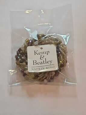 Kemp & Beatley Napkin Rings,  Gold & Cream Beaded Twisted Wire Pearls